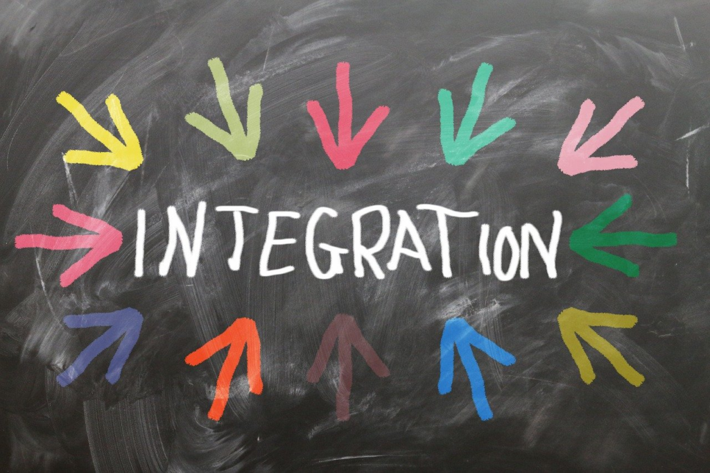 integration, imigration, match, put together, arrows, multicoloured, migration, board, writing, chalk, integration, integration, integration, integration, integration