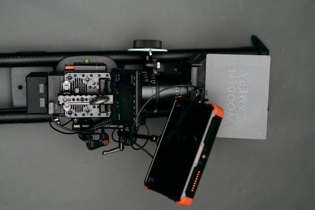 black filming camera